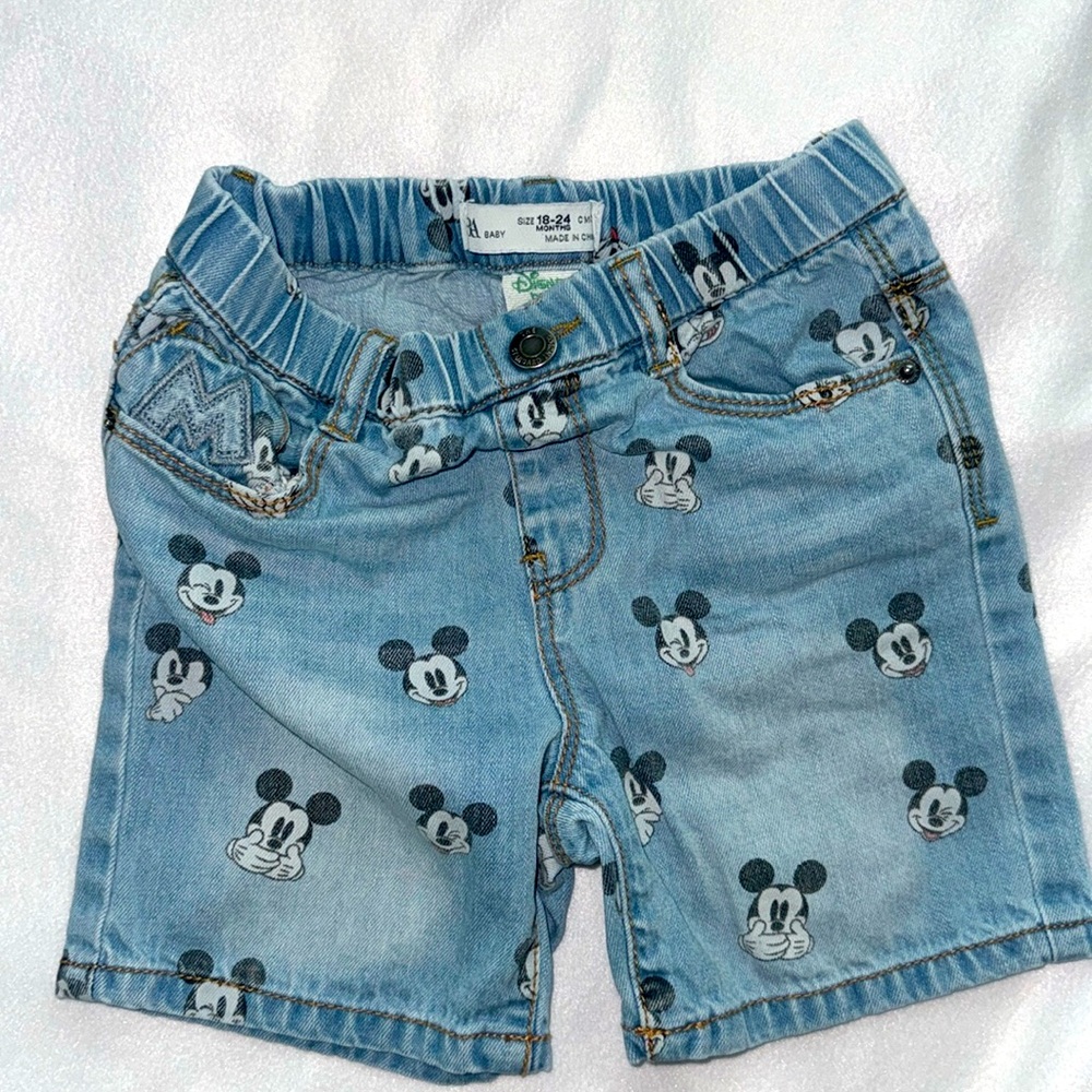 Zara Mickey denim shorts size 18-24
